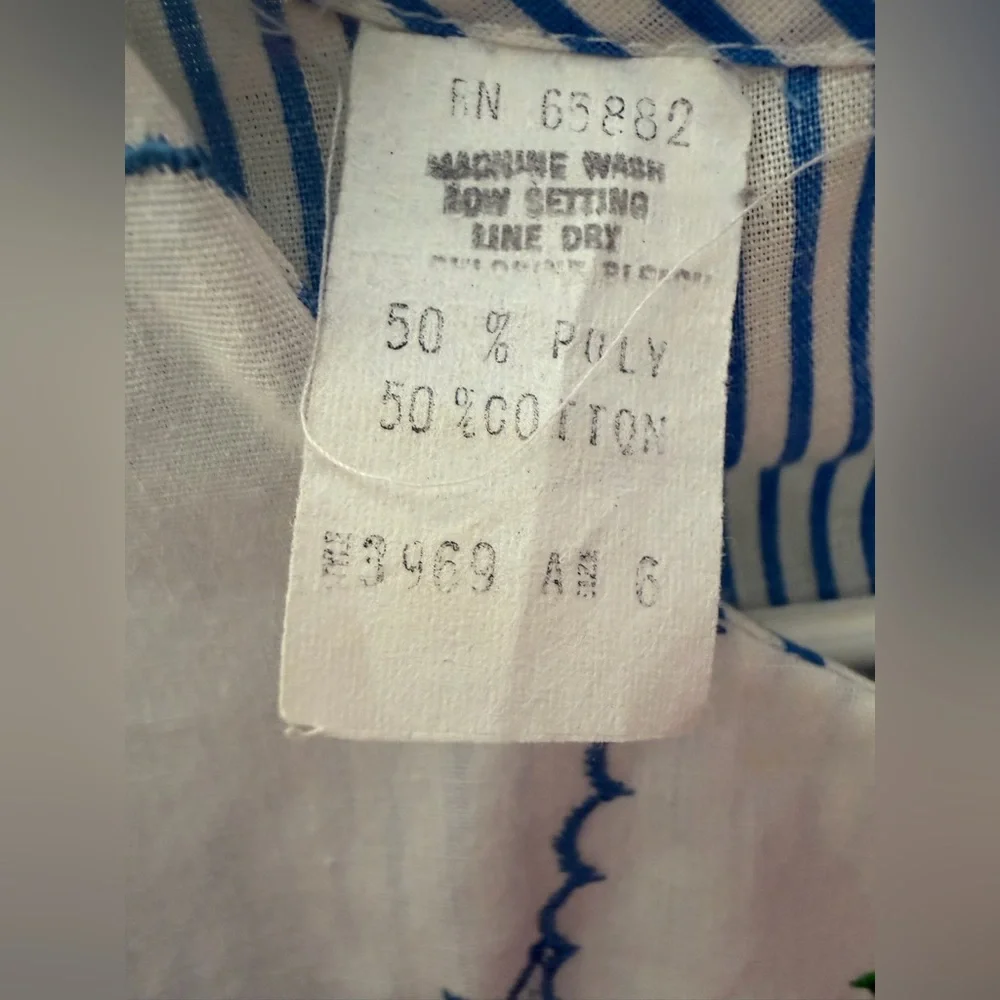 Vintage Elegant Blue Striped Kids Dress‎ with Embroidered Collar cottagecore